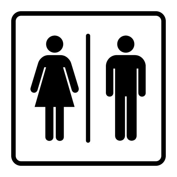vrouw en man toilet sticker